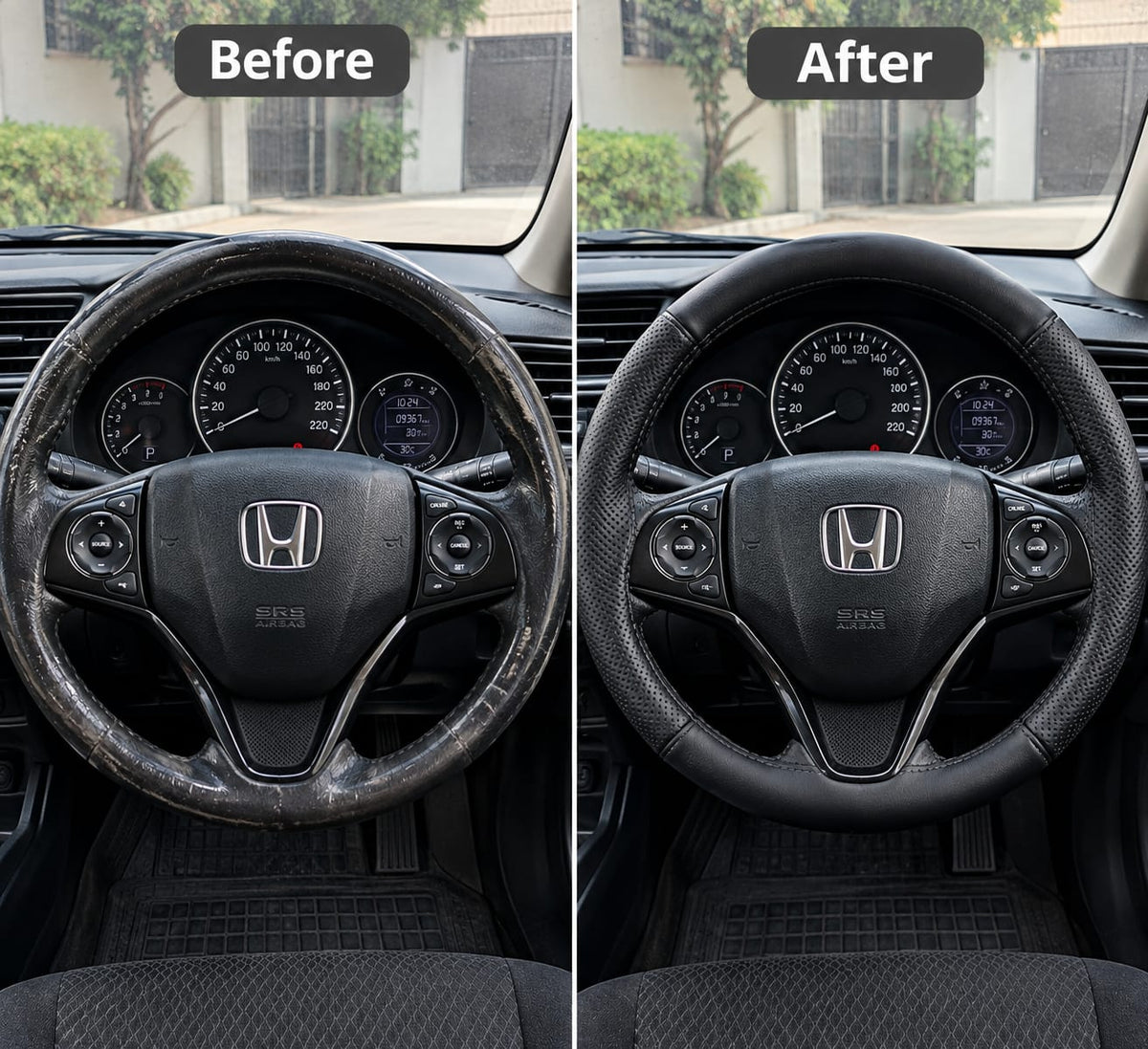 Premium Leather Steering Wheel Cover              _ Universal Car Fit